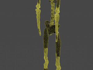 Golden skeleton for game or visual project 3D Модель