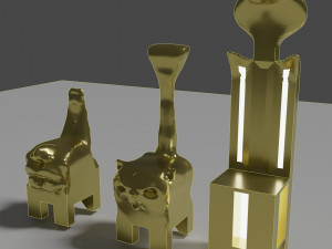 Three funny sculpture chairs Modelo 3D