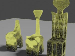 Three funny sculpture chairs 3D 모델