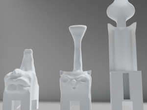 Three funny sculpture chairs 3D 모델