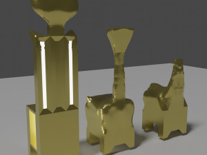Three funny sculpture chairs 3D 모델