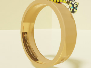 Gold ring with mineral snake 3D Model