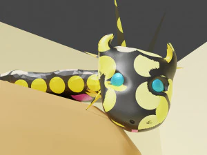 Gold ring with mineral snake 3D Model