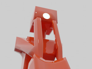 A sitting robot with a light bulb-eye Modello 3D