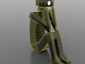A sitting robot with a light bulb-eye Modello 3D