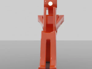 A sitting robot with a light bulb-eye 3D Model