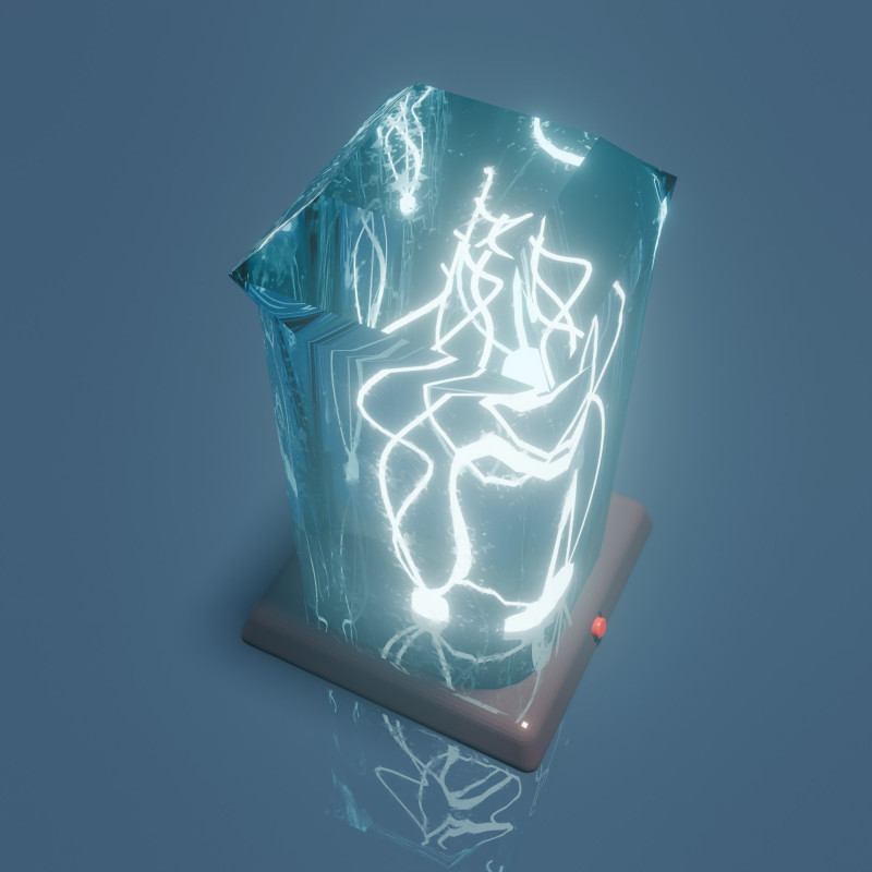 Glass lamp with glowing tree 3D Model .c4d .max .obj .3ds .fbx .stl .blend