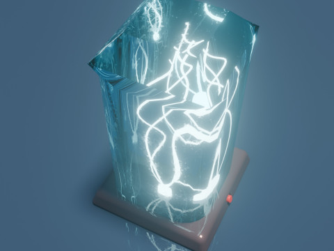 Glass lamp with glowing tree 3D Модель