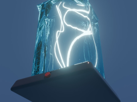 Glass lamp with glowing tree 3D Model