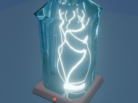 Glass lamp with glowing tree 3D Model