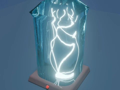 Glass lamp with glowing tree 3D Model
