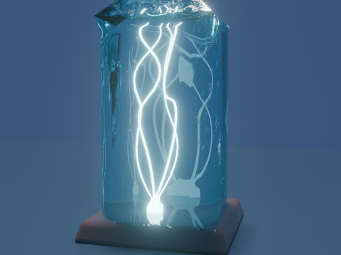 Glass lamp with glowing tree 3D Model