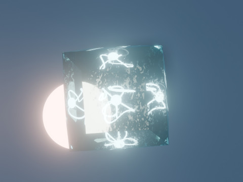 Glass lamp with glowing tree 3D Model