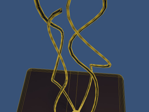 Glass lamp with glowing tree 3D Model
