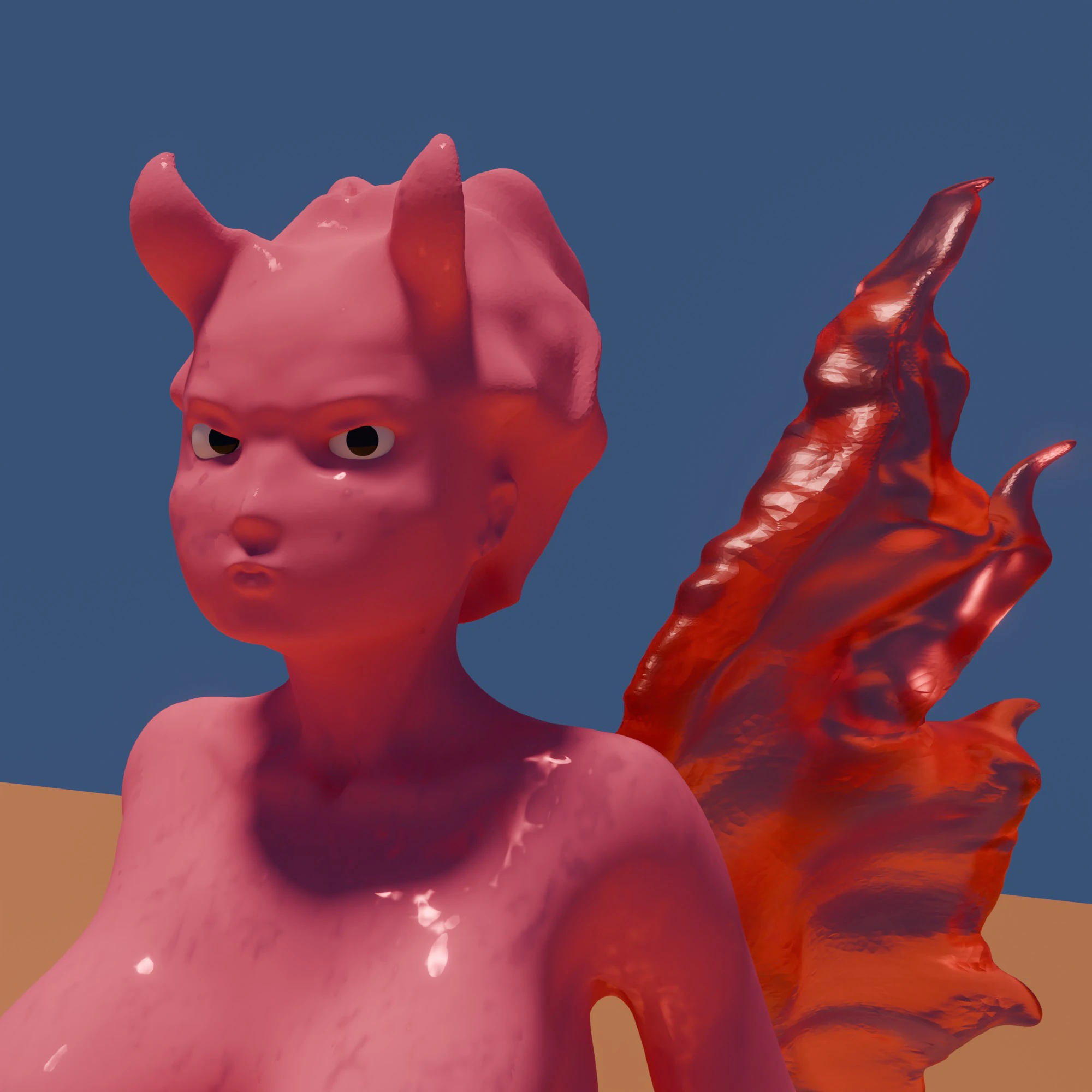 Demonic woman or character with wings 3D Model .c4d .max .obj .3ds .fbx .stl .blend 