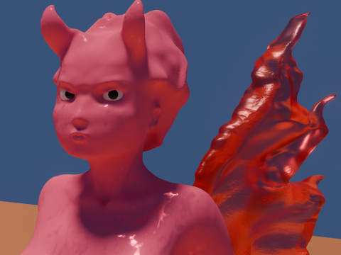 Demonic woman or character with wings 3D Modell