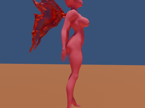 Demonic woman or character with wings 3D Model