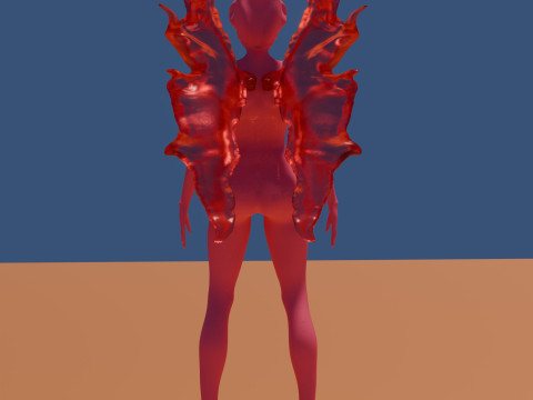Demonic woman or character with wings 3D Model
