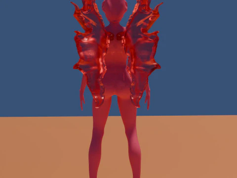 Demonic woman or character with wings 3D Model