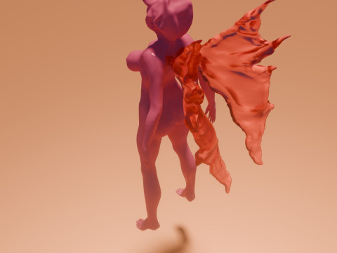 Demonic woman or character with wings 3D Model