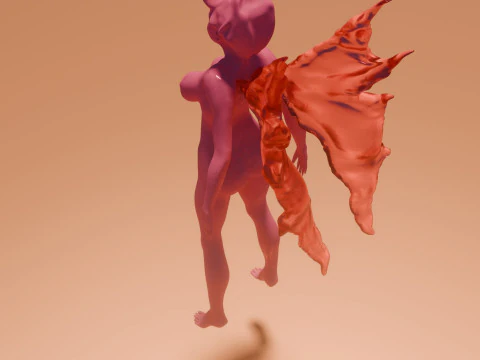 Demonic woman or character with wings 3D Model