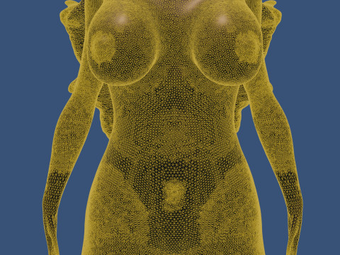 Demonic woman or character with wings 3D Model