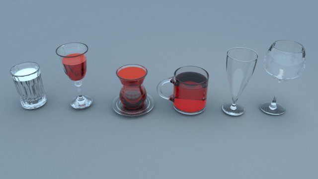 glass set 3Dモデル .c4d .max .obj .3ds .fbx .stl .blend