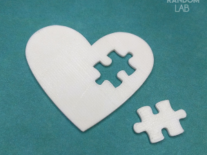 puzzle heart 3Dプリントモデル