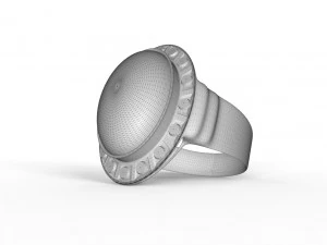 gold ring with turquoise stone 3D Model