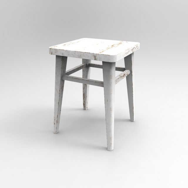 wooden stool 3D Model .c4d .max .obj .3ds .fbx .stl .blend 