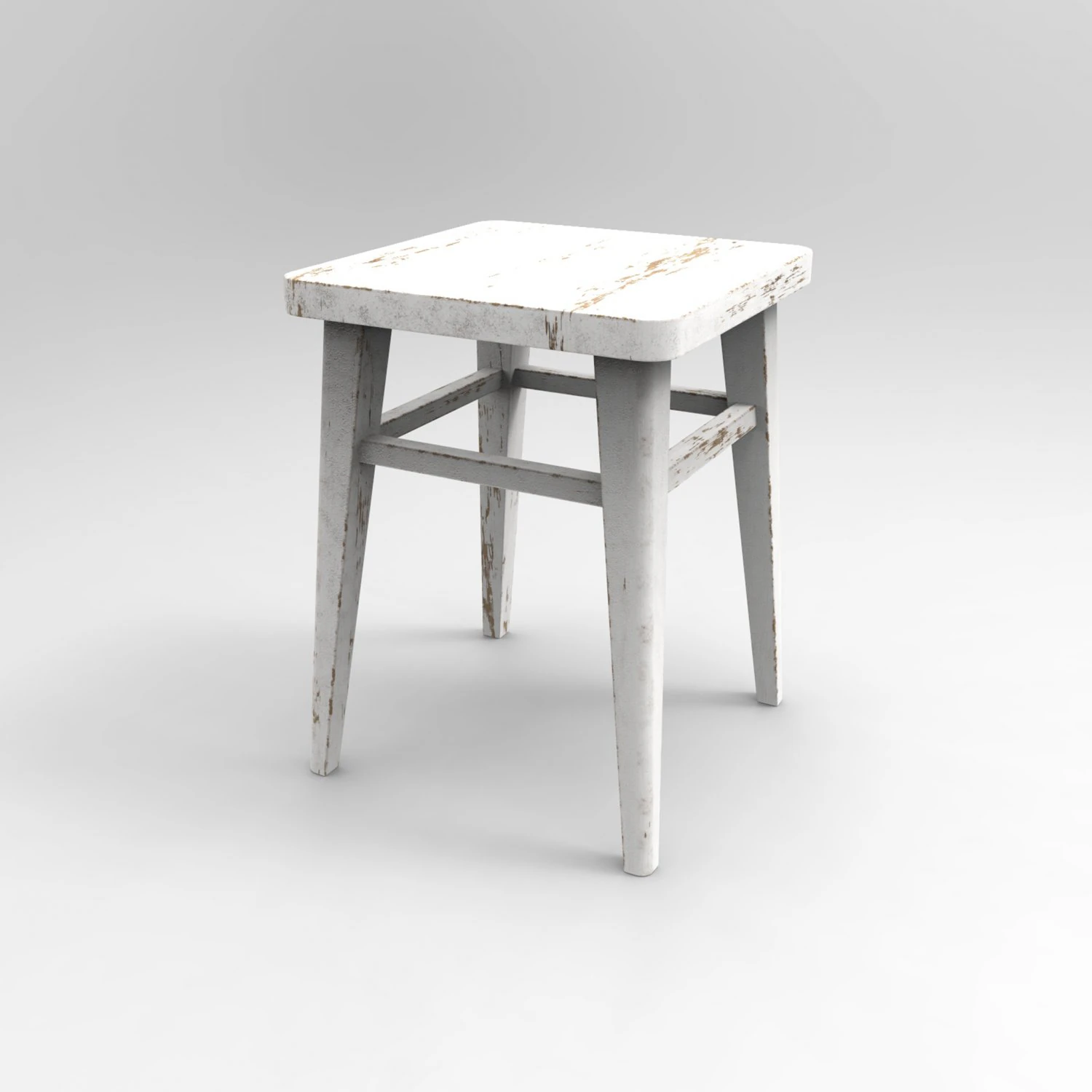 wooden stool 3D Model .c4d .max .obj .3ds .fbx .stl .blend 