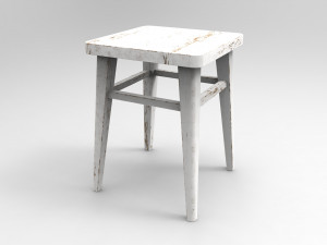 wooden stool 3D 모델