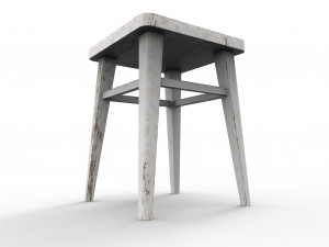 wooden stool 3D Model