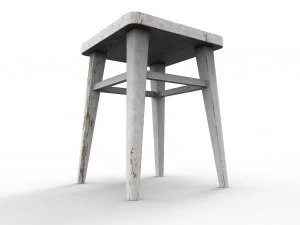 wooden stool 3D Model