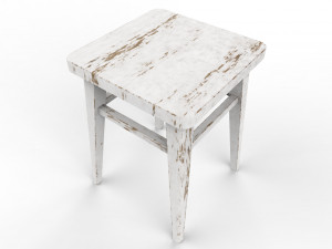 wooden stool 3D Model