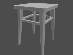 wooden stool 3D Model