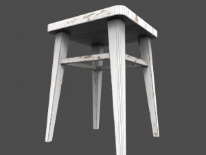 wooden stool 3D Model
