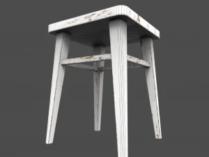 wooden stool 3D Model