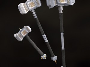 royal war hammer set 3D Model