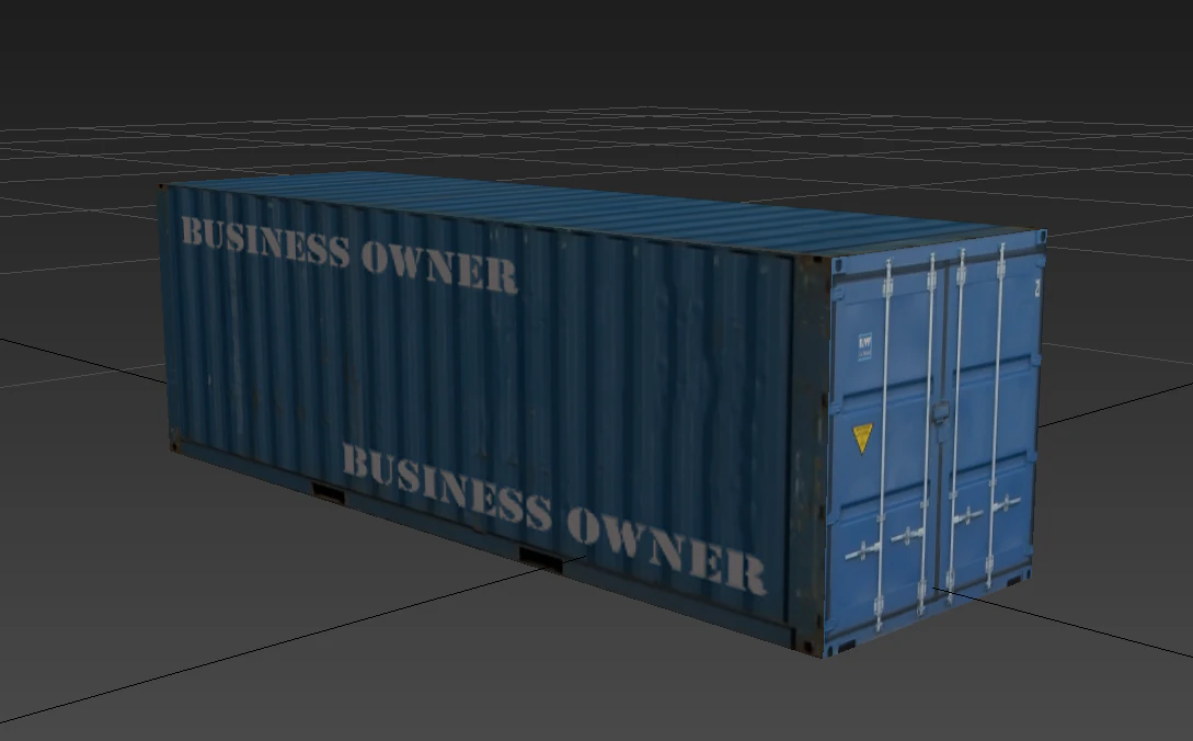 blue container 3D Model .c4d .max .obj .3ds .fbx .stl .blend 