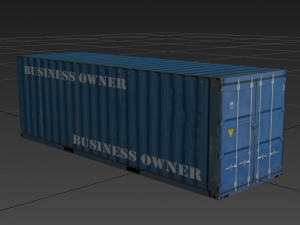 blue container Modelo 3D