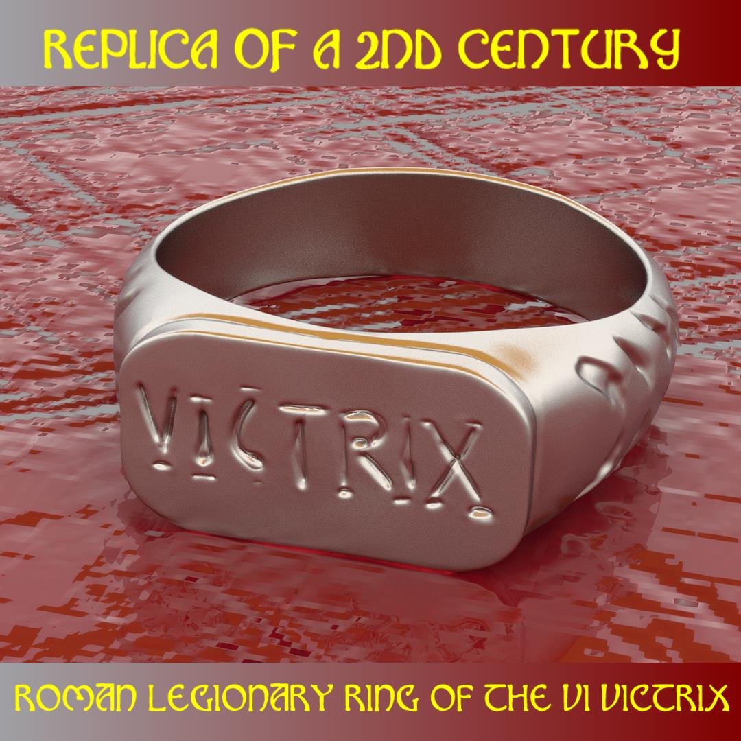 replica of a legio vi victrix roman officer ring 3D Print Model in