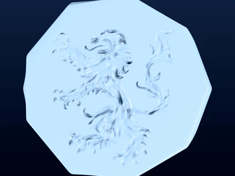 Duke of Brabant Heraldic Signet Ring 3D Print Model for Lost Wax Casting STL OBJ 3D Baskı Modeli