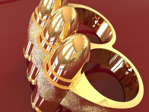 two fingers 9mm bullet belt ring 3D Print Model