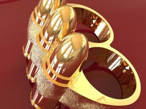 двома пальцями 9-міліметрове кільце з кулею 3D Принт Модель