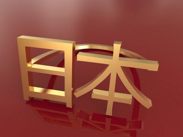 japan kanji ring Modello di stampa 3D .c4d .max .obj .3ds .fbx .stl .blend 