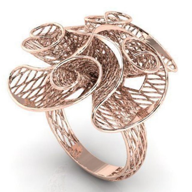 flower ring 3D-printmodel .c4d .max .obj .3ds .fbx .stl .blend 