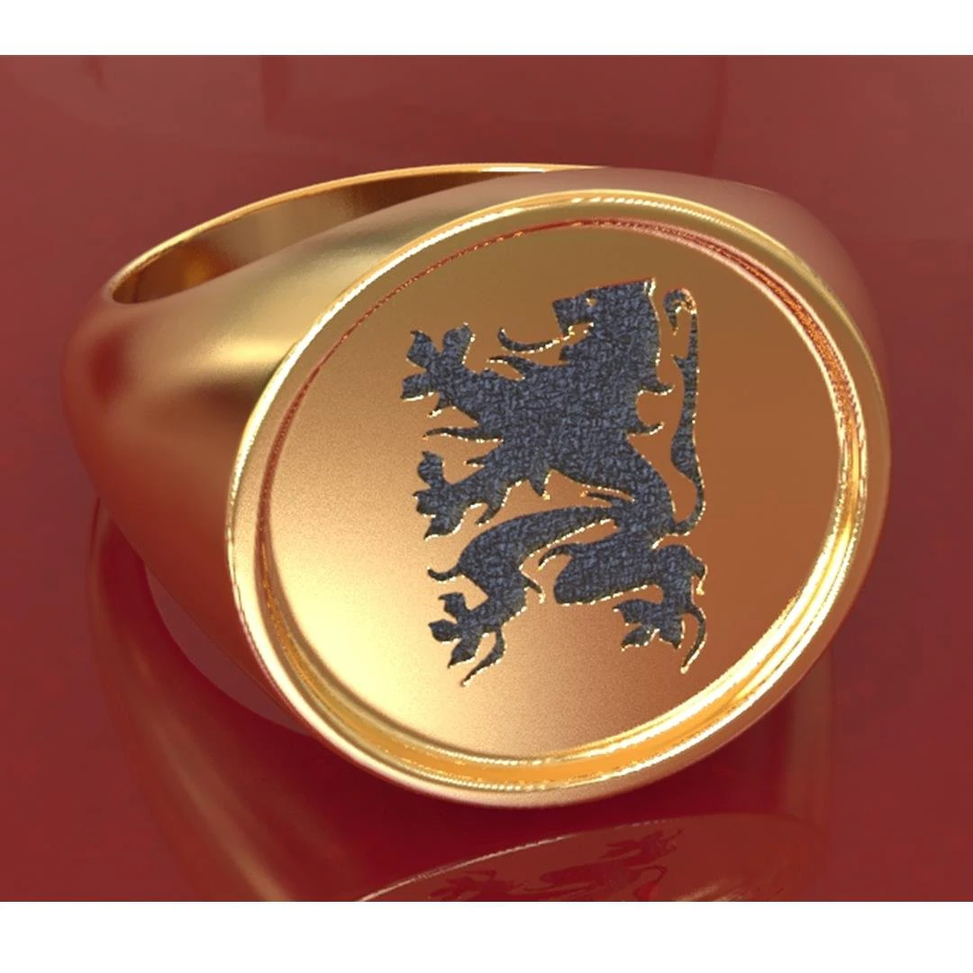 flanders lion ring 3D Print Model .c4d .max .obj .3ds .fbx .stl .blend