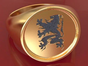 佛兰德斯狮子戒指 3D 打印模型