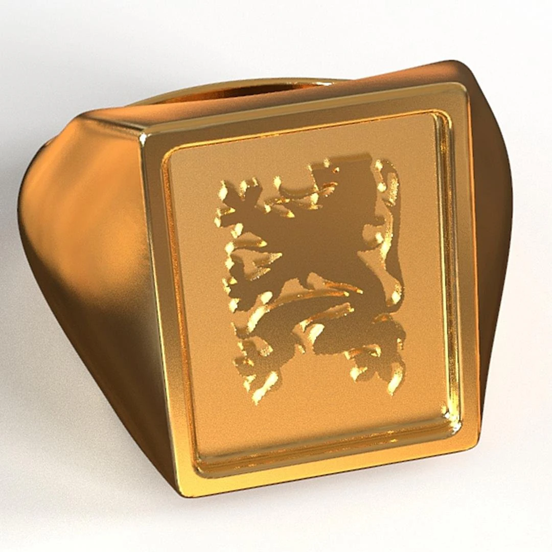 flanders lion ring 3D Print Model .c4d .max .obj .3ds .fbx .stl .blend